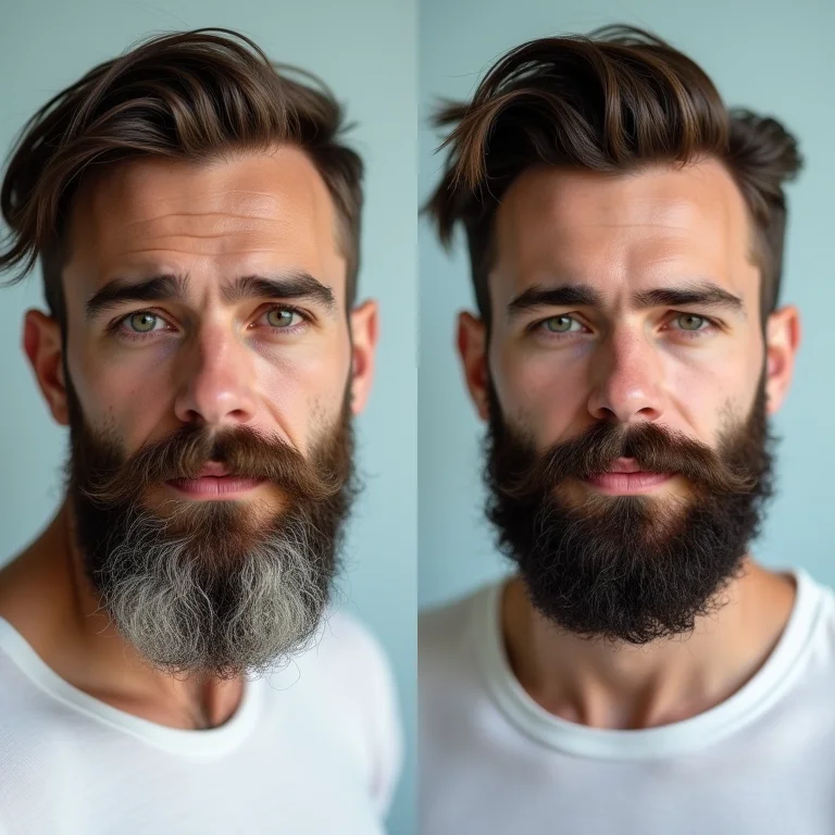 Transformação da barba ao longo do tempo.