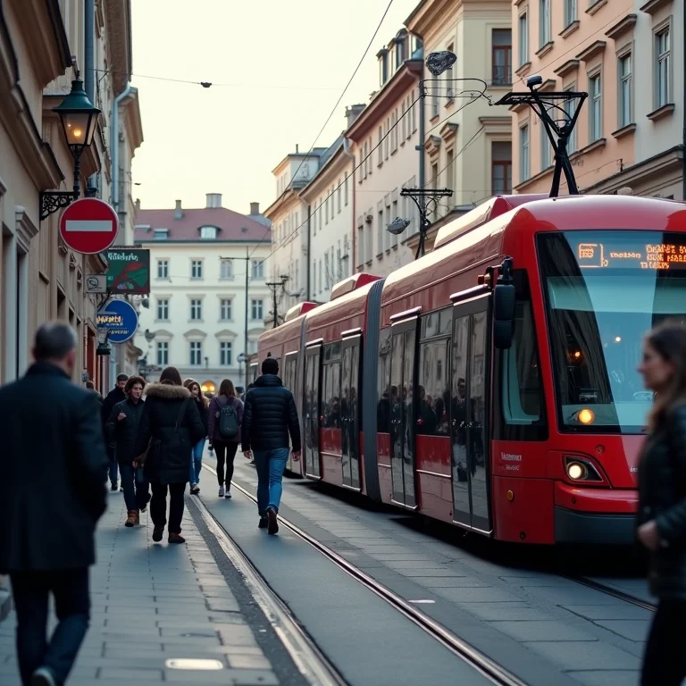 Transporte público em Tallinn com pessoas diversas
