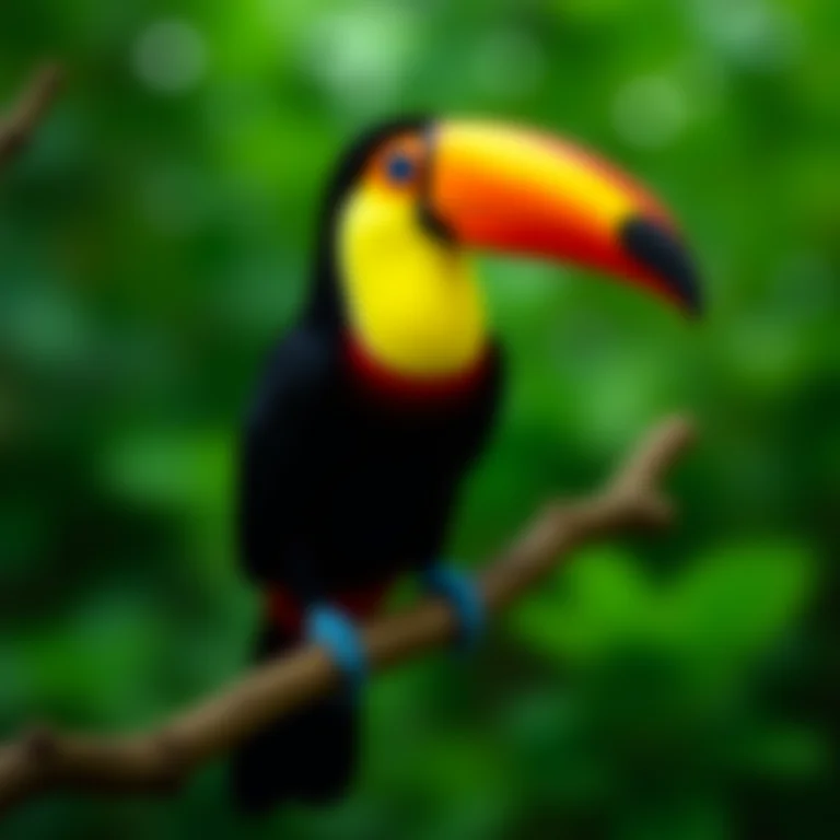 Tucano-toco empoleirado