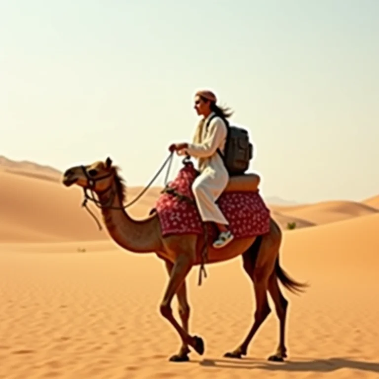 Turista e guia no deserto do Sahara