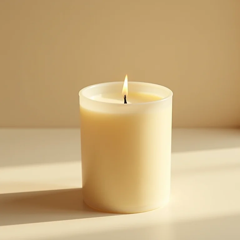 Vela aromática de baunilha para aconchego.