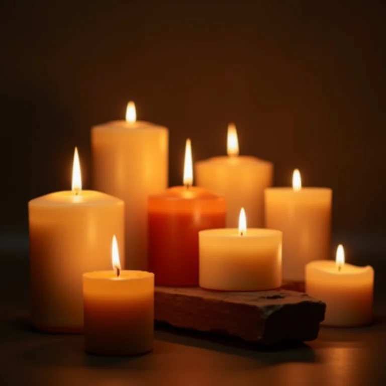 Velas aromáticas acesas, foco nas chamas