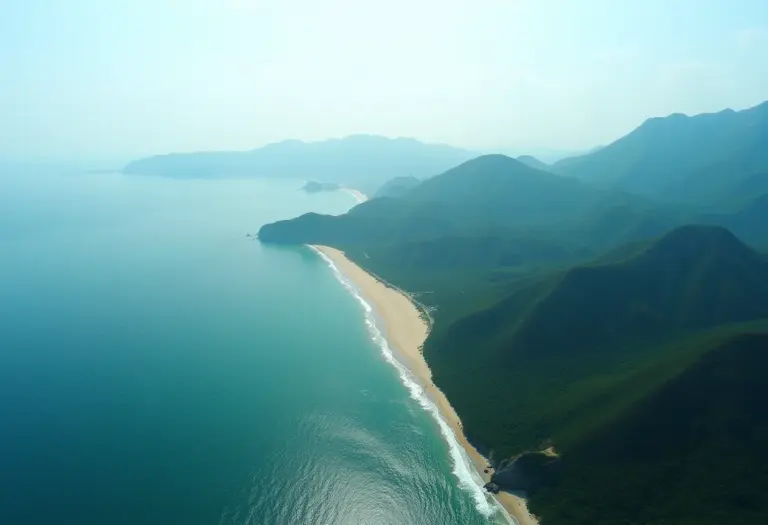 Vista aérea deslumbrante do Litoral Norte de SP