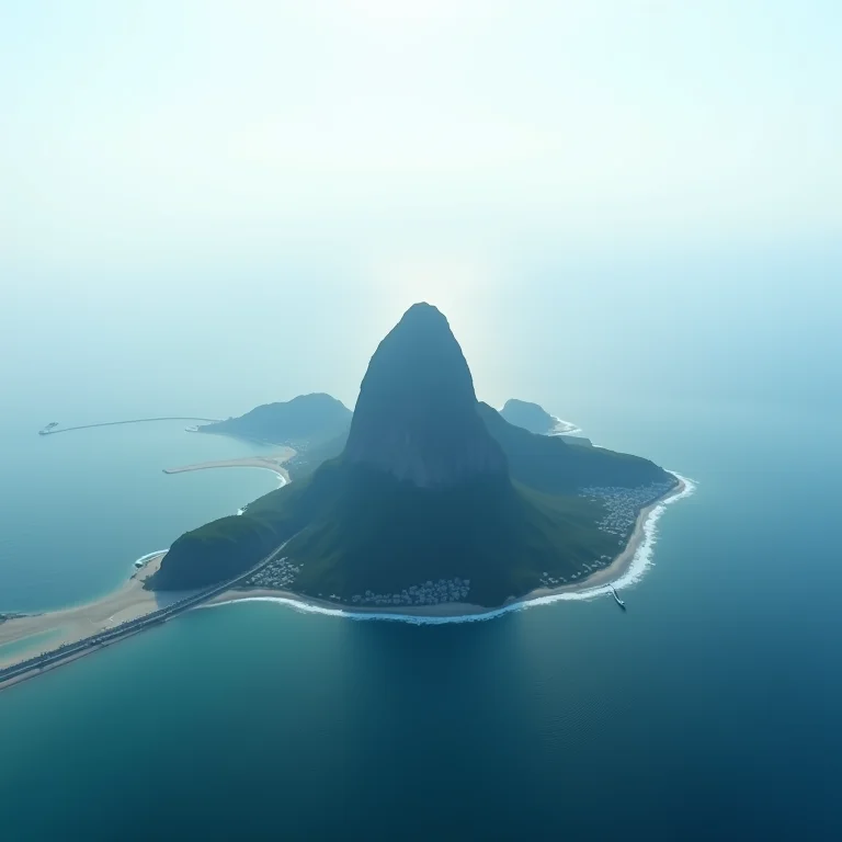 Vista aérea do Pão de Açúcar de helicóptero