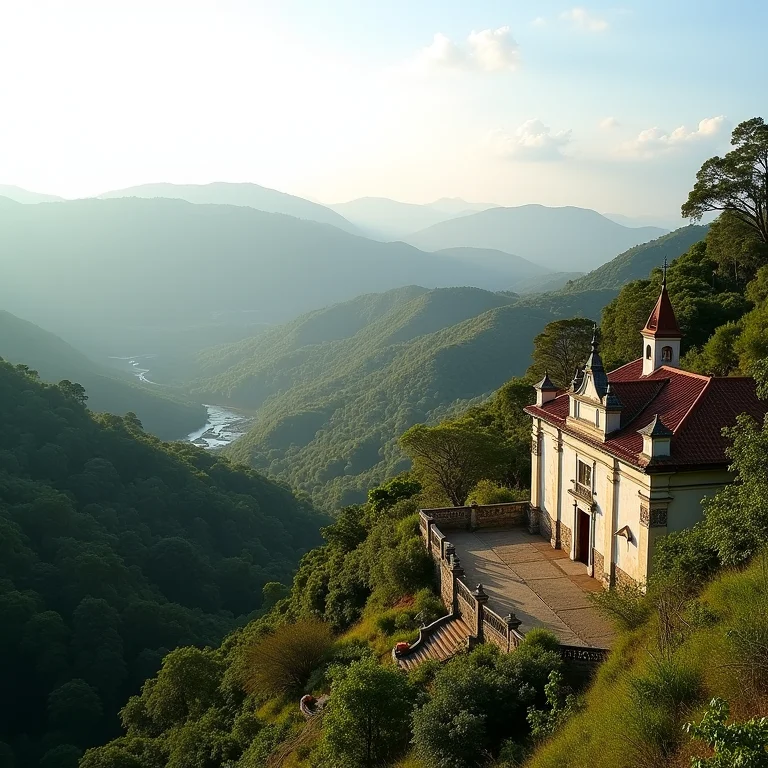 Vista de Sabará, Minas Gerais, com suas construções coloniais e paisagem montanhosa.