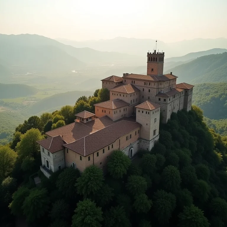 Vista panorâmica da Rocca Maggiore em Assis.