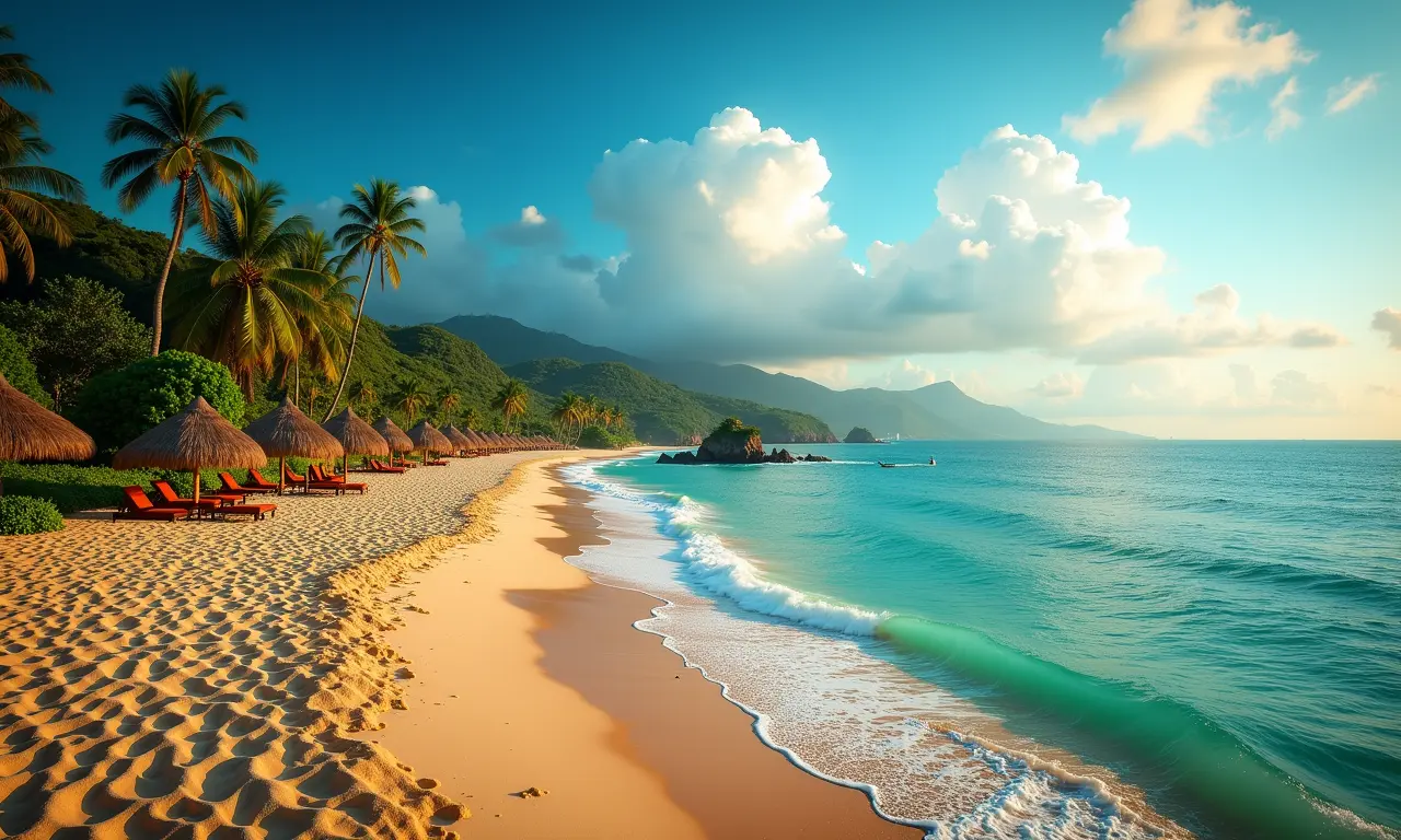Vista panorâmica das praias paradisíacas e festas animadas de Morro de São Paulo.