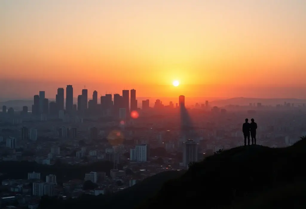 Vista panorâmica de Belo Horizonte ao pôr do sol