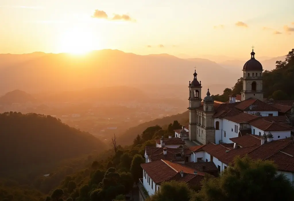 Vista panorâmica de Ouro Preto ao pôr do sol
