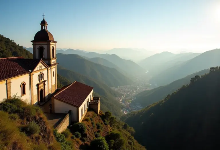 Vista panorâmica de Ouro Preto, Minas Gerais, com suas construções históricas.