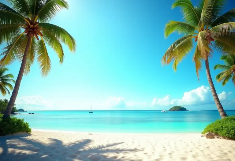 Vista panorâmica de praia paradisíaca na Bahia