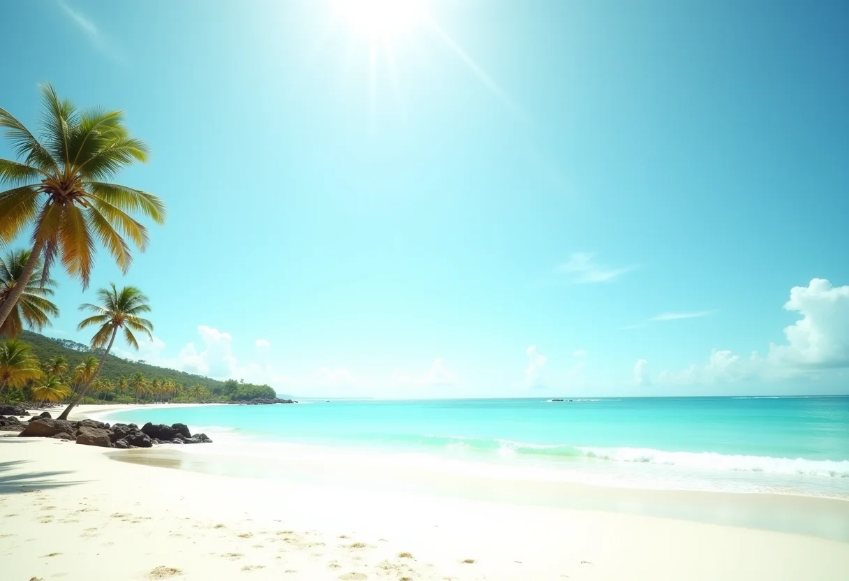 Vista panorâmica de uma praia paradisíaca na Bahia