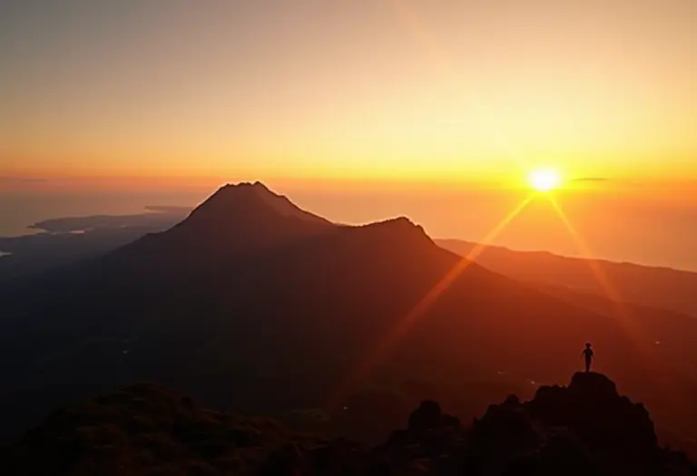 Vista panorâmica do Monte Roraima ao pôr do sol
