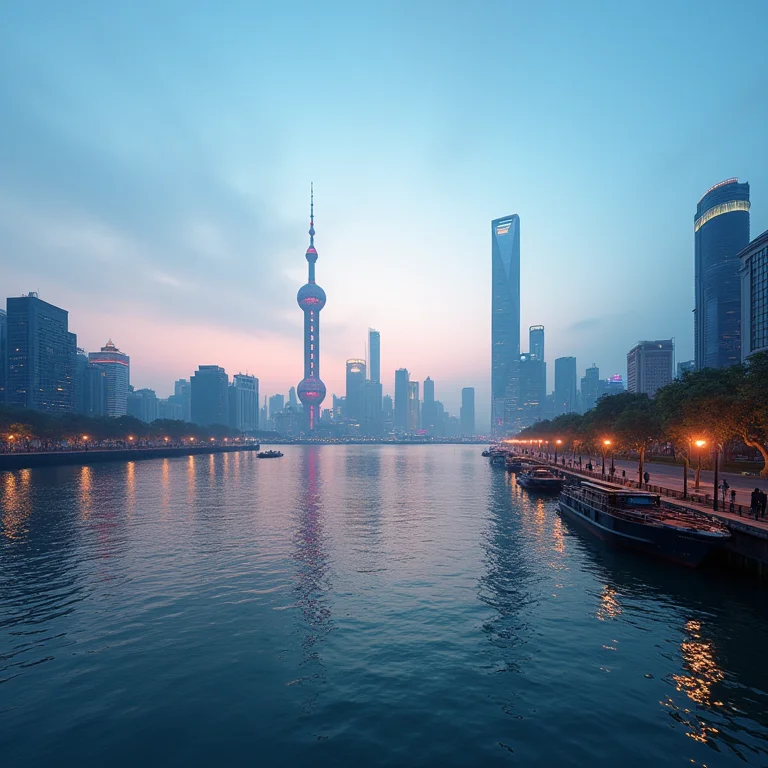 A orla do Bund em Xangai com a sua arquitetura característica