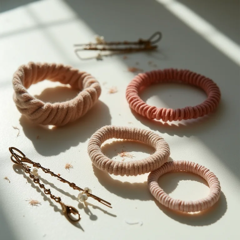 Acessórios de cabelo sujos e danificados.