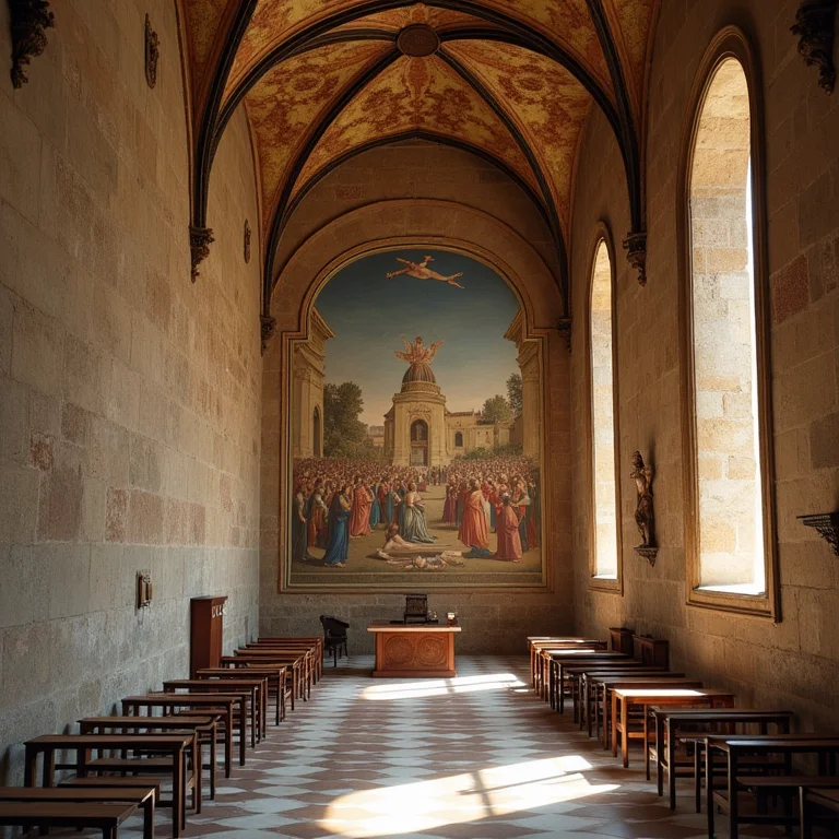 Afresco detalhado no Duomo de San Gimignano