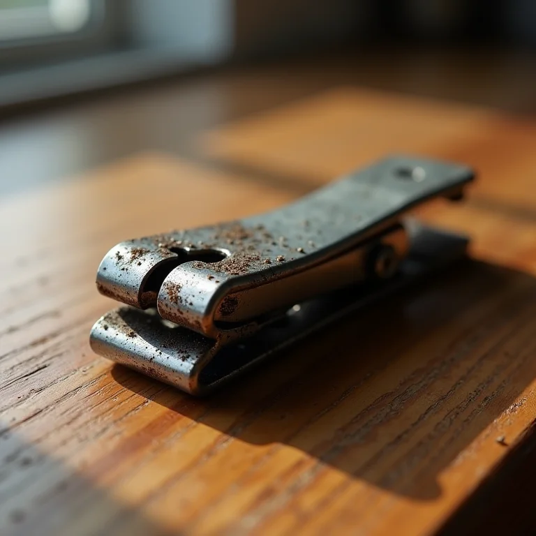 Alicate de unha enferrujado e sujo, representando falta de higiene