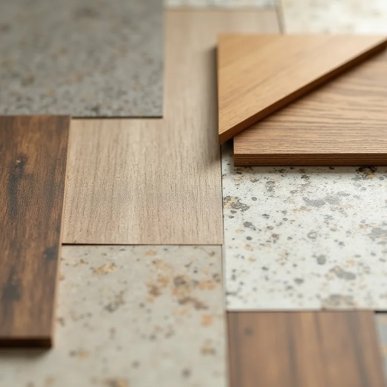 Amostras de materiais e acabamentos para cozinha planejada