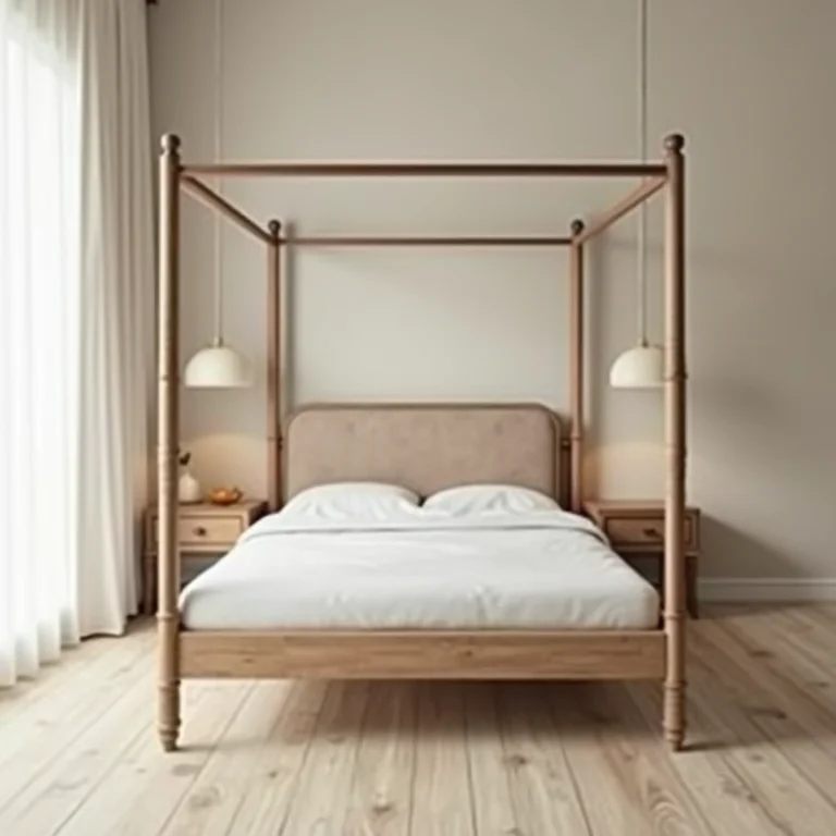 Amostras de materiais para estrutura de cama com dossel.