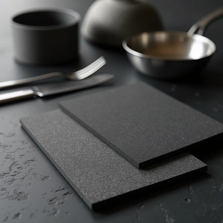 Amostras de Silestone em cores escuras para cozinha