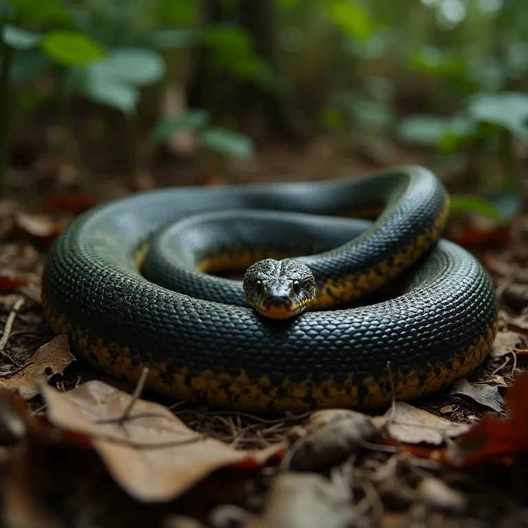 Anaconda na floresta amazônica