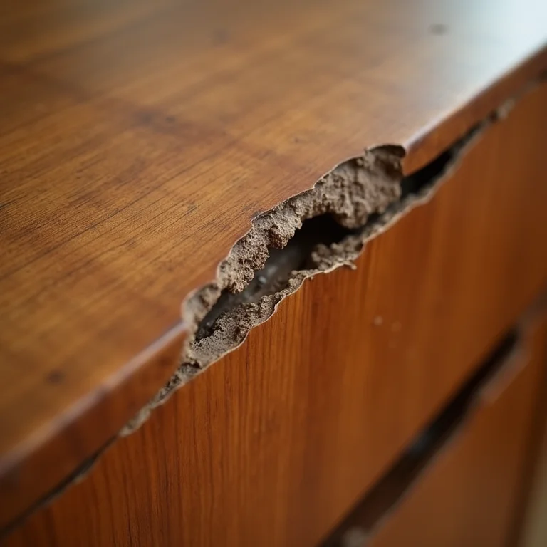 Aparador com materiais de baixa qualidade