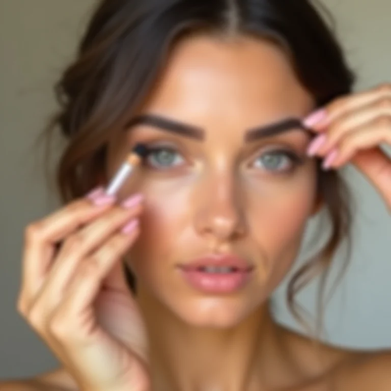 Aplicação precisa de lápis de sobrancelha