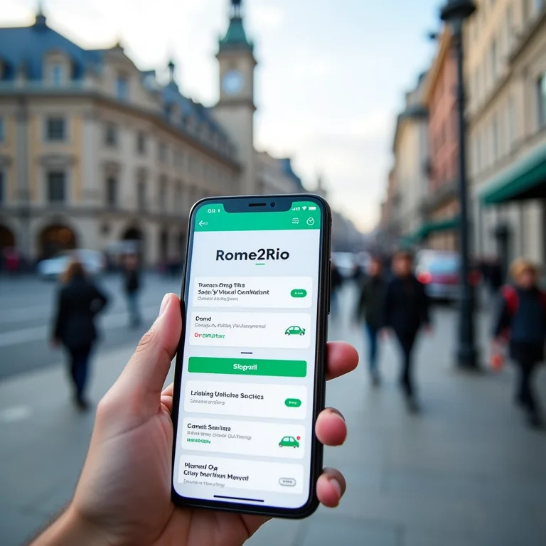 Aplicativo Rome2Rio mostrando opções de transporte para diferentes destinos