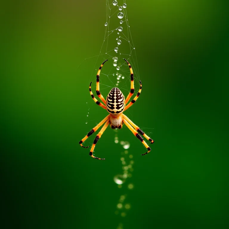 Aranha-dourada tecendo sua teia na Amazônia