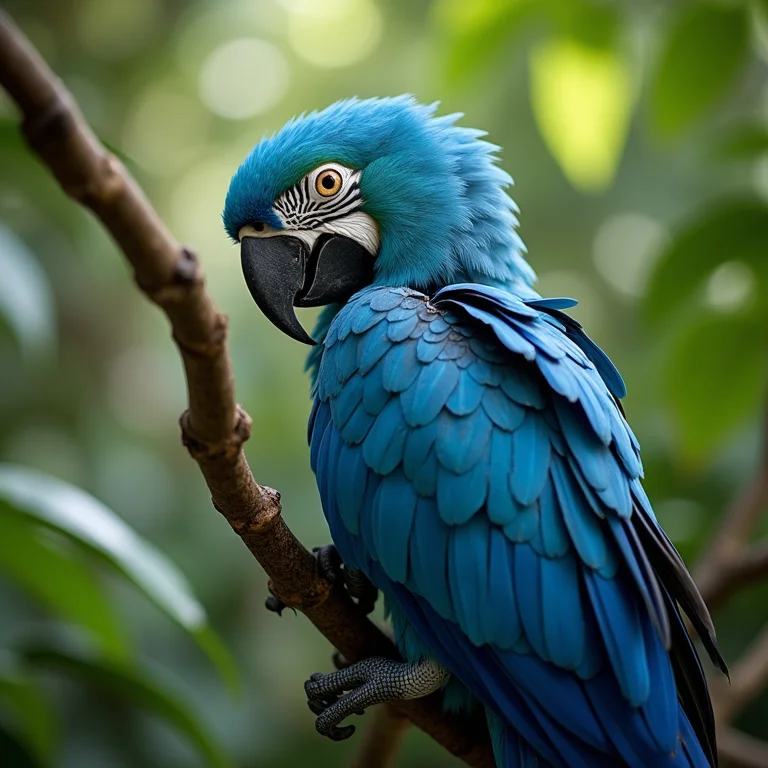 Arara-azul em seu habitat natural