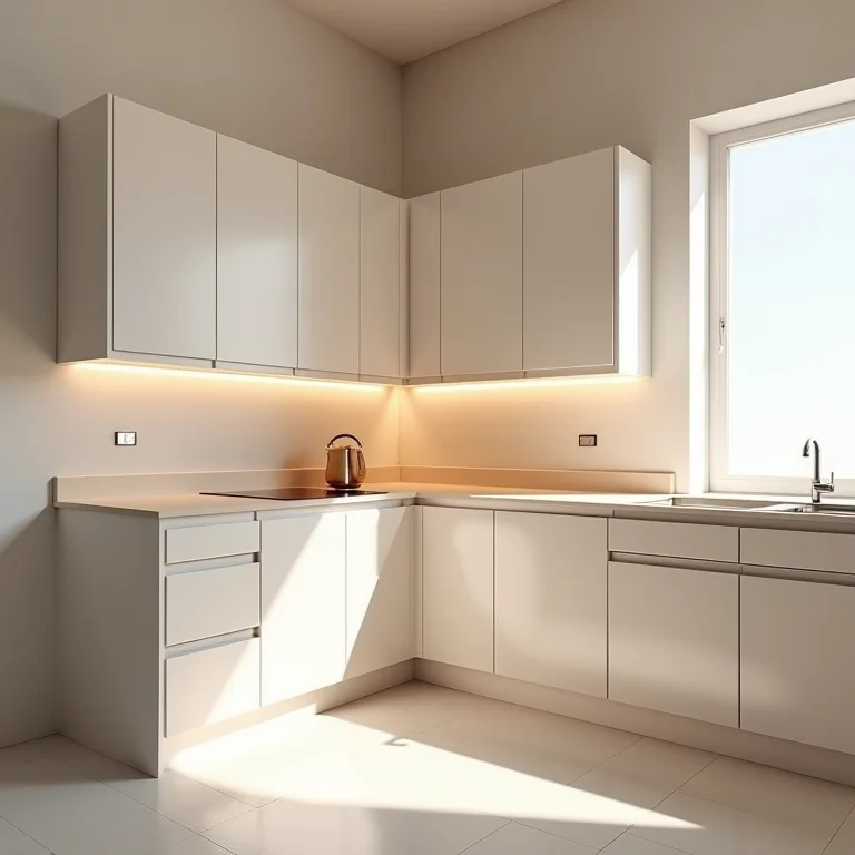 Armários modulares em cozinha planejada de canto