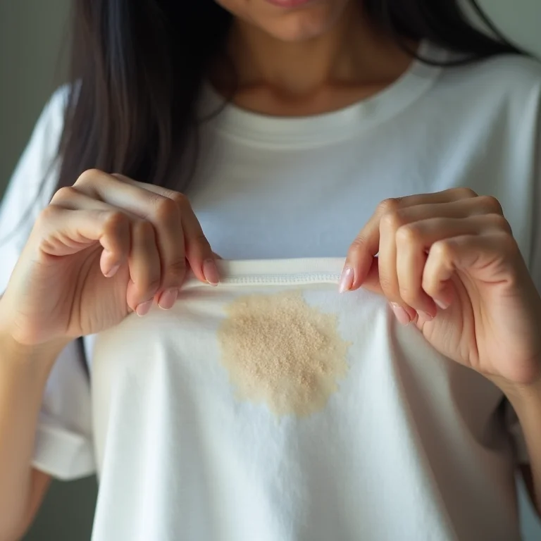 Asiática-brasileira aplicando bicarbonato de sódio em mancha de graxa.