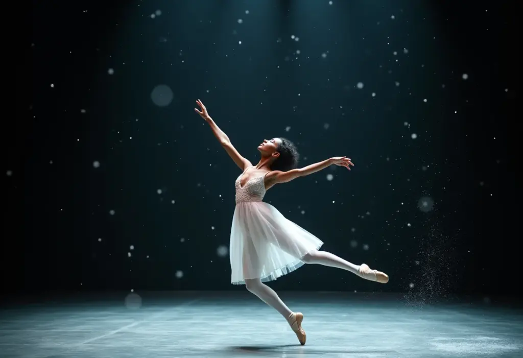 Bailarina negra interpretando Clara no Quebra Nozes