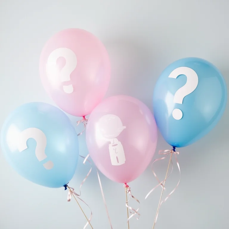Balões de Chá Revelação com interrogação