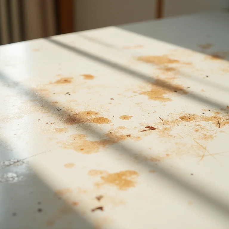 Bancada de cozinha com materiais inadequados e danificados