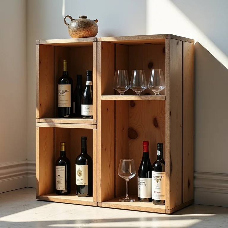 Barzinho descolado para receber amigos feito com caixotes de feira.