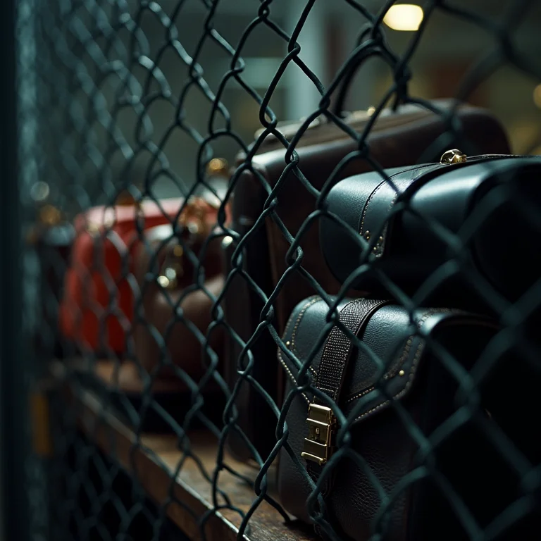 Bens de luxo confiscados atrás de cerca