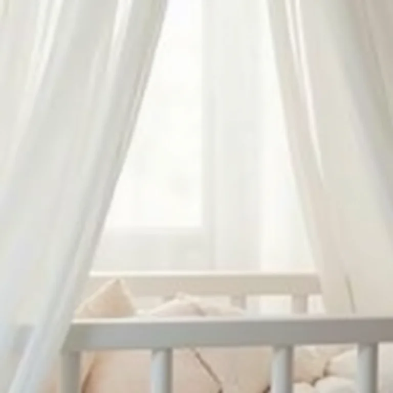 Berço com mini dossel delicado.