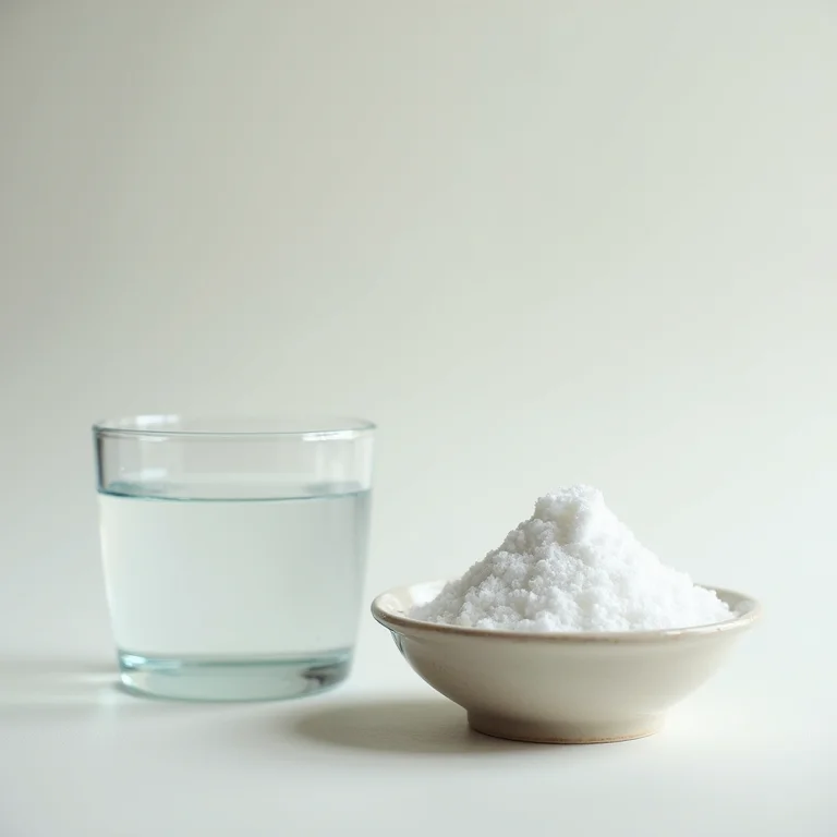 Bicarbonato de sódio e água em uma composição minimalista