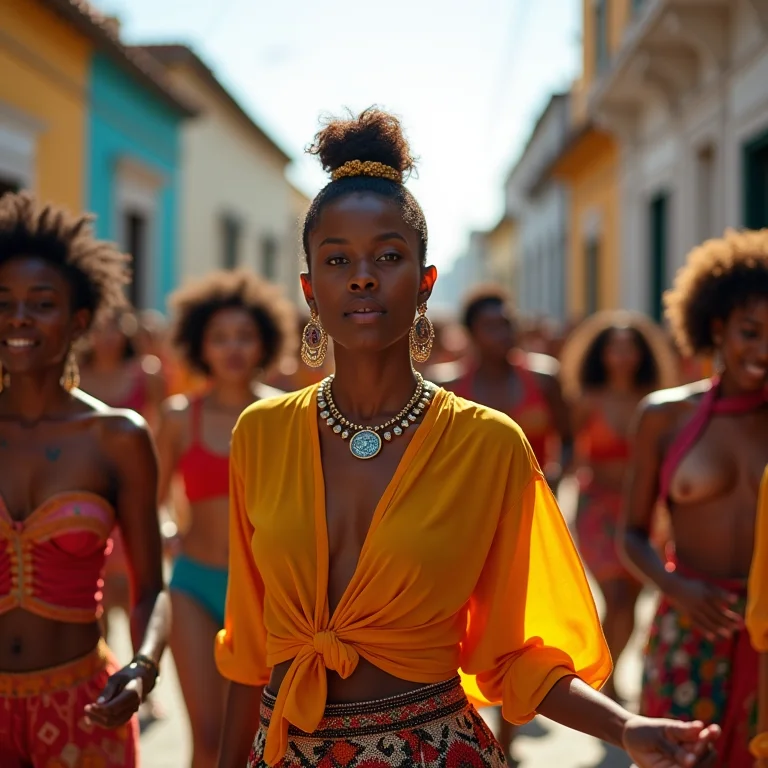 Bloco de rua animado em Salvador