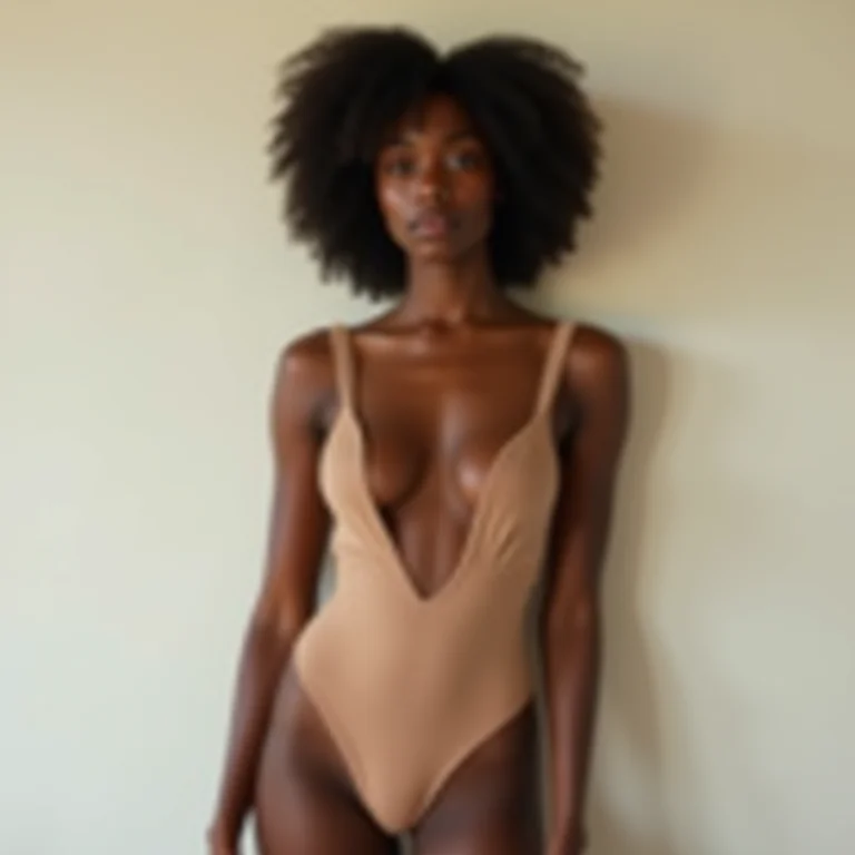 Body com decote V profundo alongando a silhueta