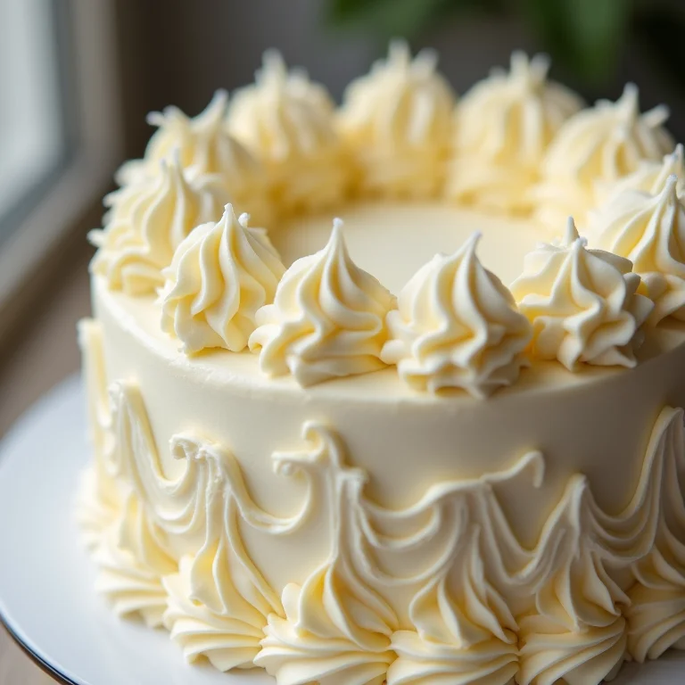 Bolo decorado com buttercream e bicos de confeitar.