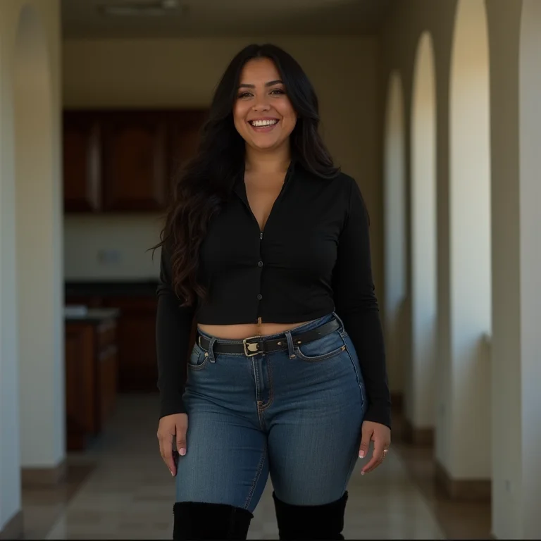 Bota over the knee com cintura alta.