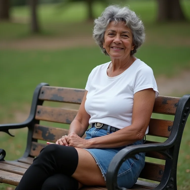 Bota over the knee com saia mini.