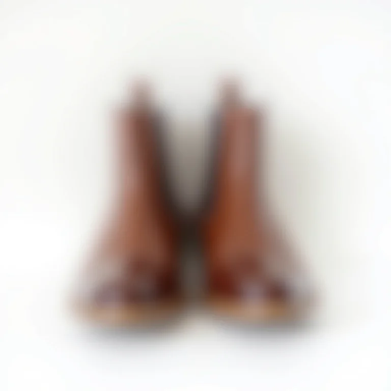 Botas Chelsea de couro marrom com salto discreto