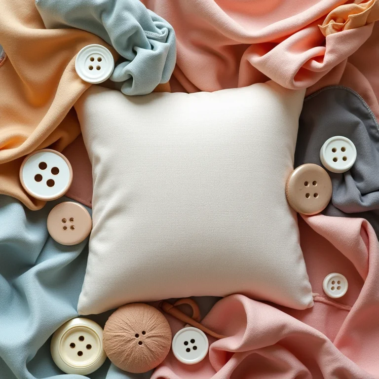 Botões e fitas coloridas para customizar almofadas.