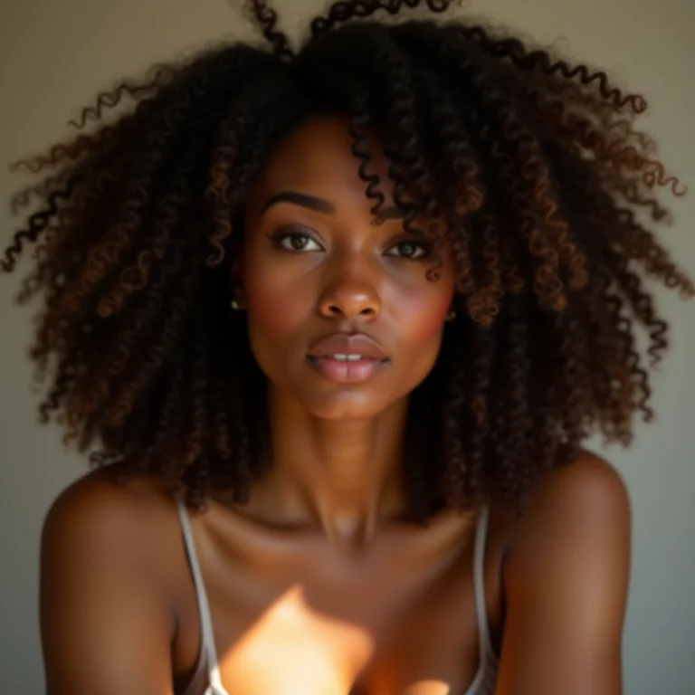 Cabelo cacheado brilhante e saudável após tratamento de botox capilar