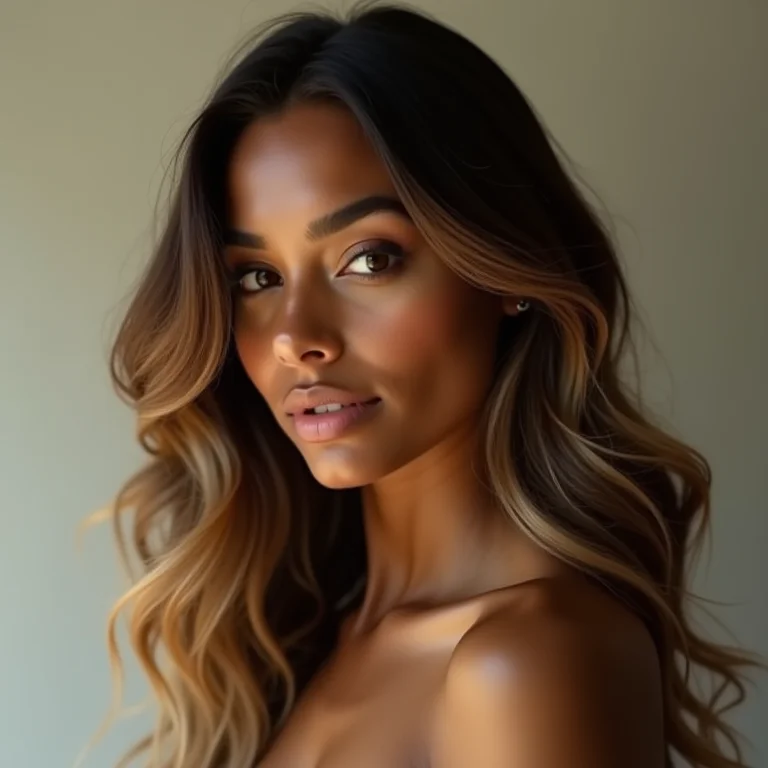 Cabelo castanho com técnica de balayage sutil