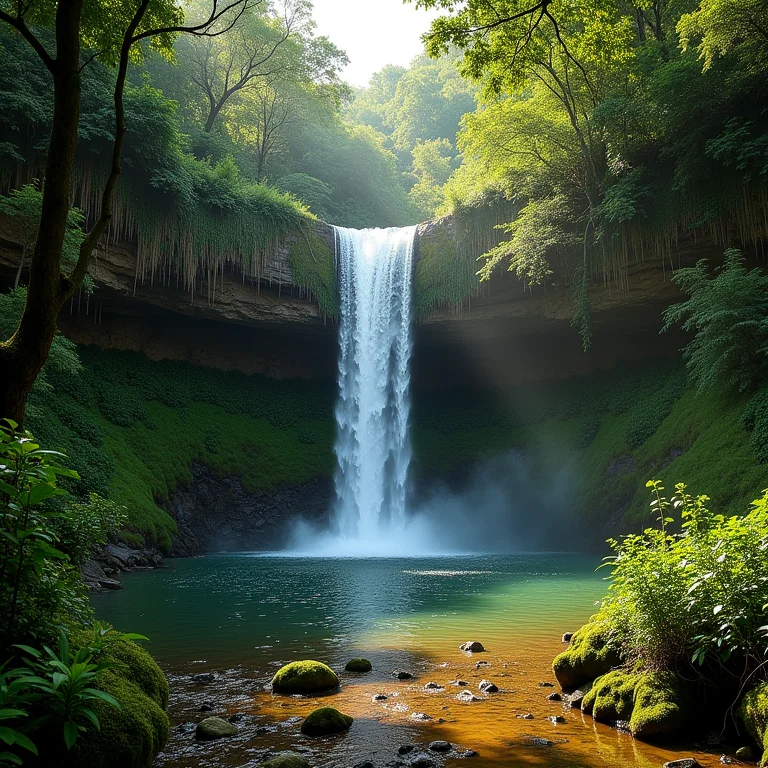 Cachoeira exuberante em Tiradentes, Minas Gerais