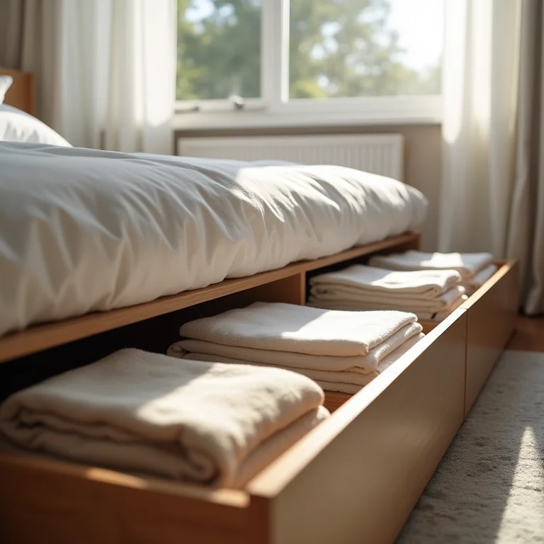 Cama com gavetas para armazenamento